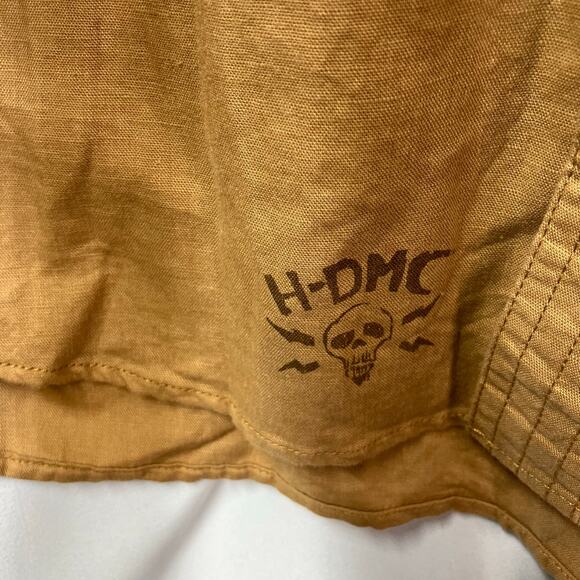 Harley Davidson Mens 3XL Tan Button Up Short Sleeve Skull H-DMC Cotton Linen New - Picture 6 of 15